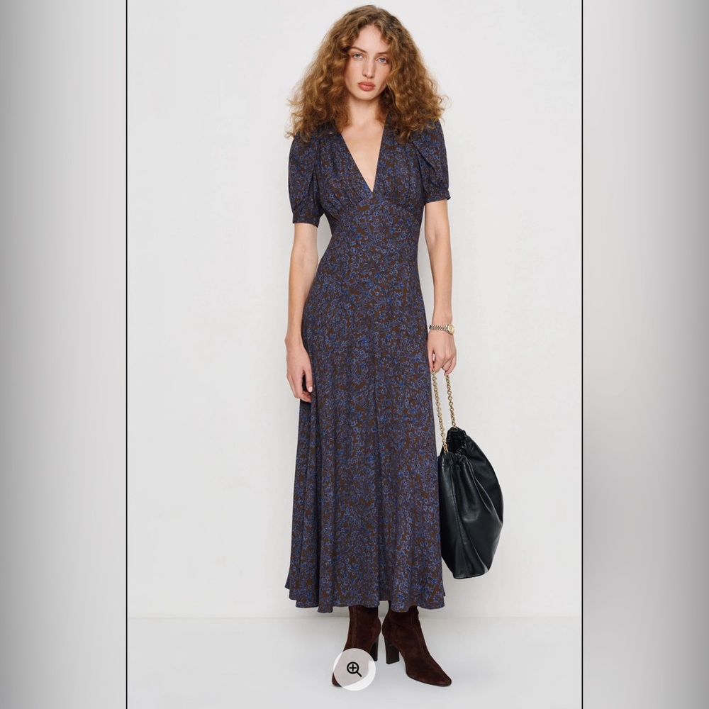 Reformation Naira Dress in Indigo Girl